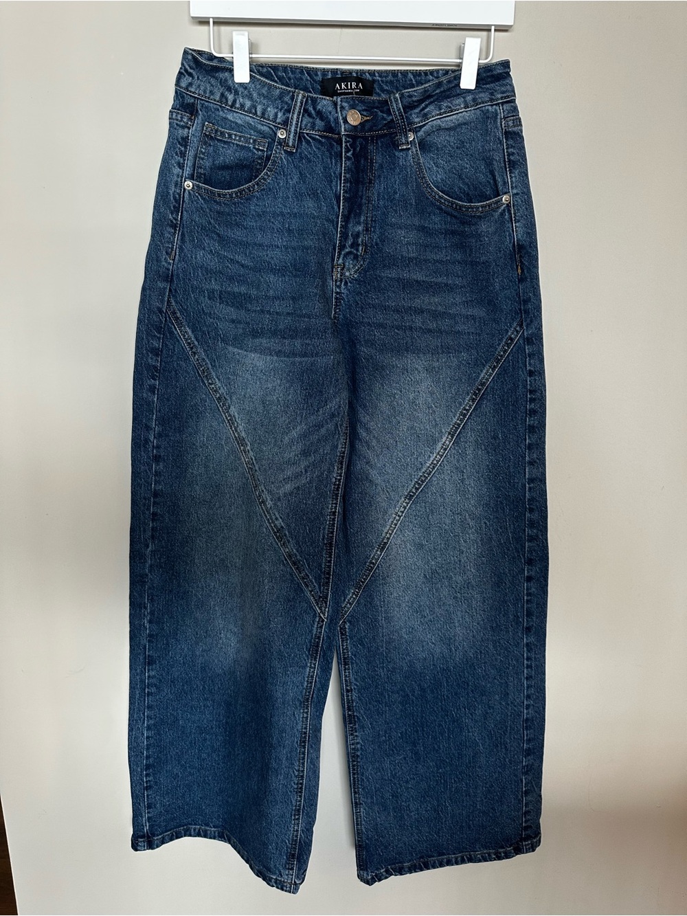 AKIRA Dark Blue Wide-Leg Jeans